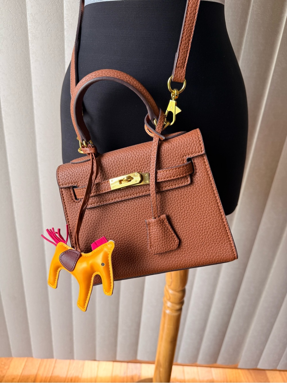 Hermes Cognac Togo Leather Mini Crossbody with Gold Hardware - Picture 2 of 13